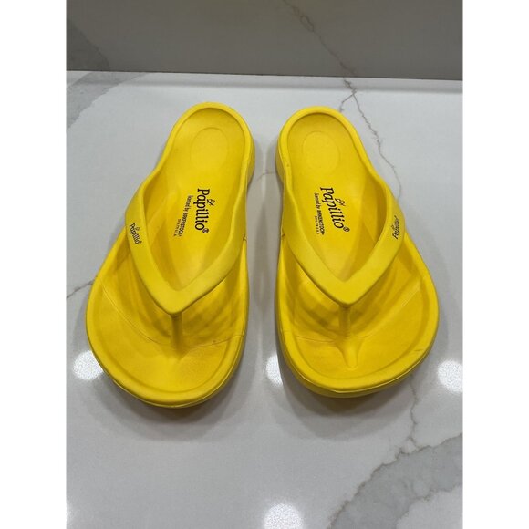 Papillio by Birkenstock Banana Yellow Rubber Flip Flops Women's Size 9 - Picture 1 of 7
